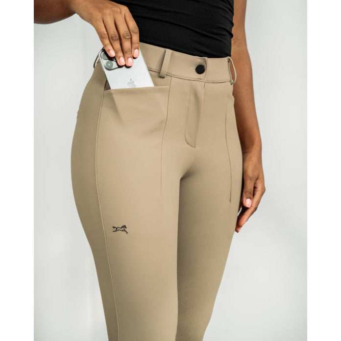 SALE Fager Freya Hybrid breeches Dark beige Knee Grip