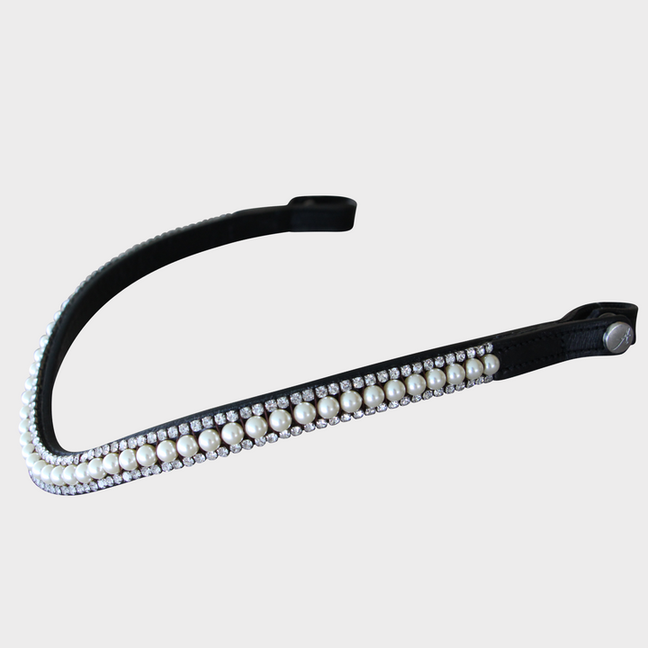 Artemis Pearl Cream Browband - Black