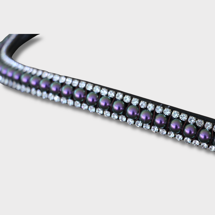 Artemis Pearl Dark Purple Browband - Black