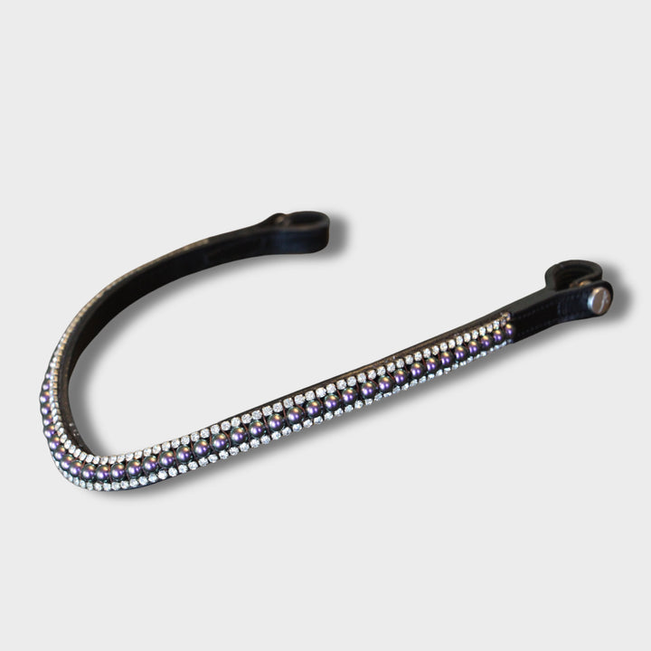 Artemis Pearl Dark Purple Browband - Black