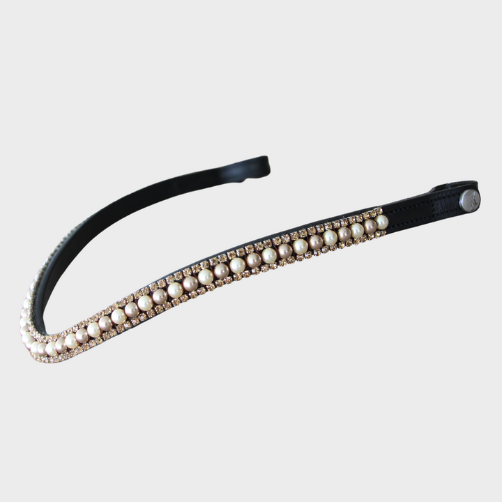 Artemis Pearl Coffee Cream Browband - Brown (NEW)