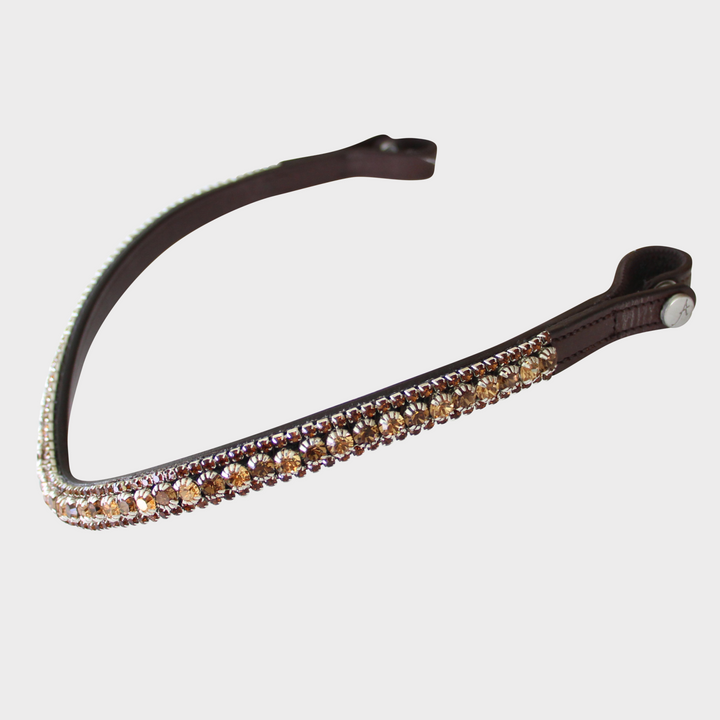 Artemis Lux Shades Of Brown Swarovski® Crystal Browband - Brown