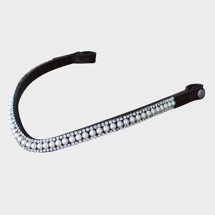 Pearl Cream Browband - Brown