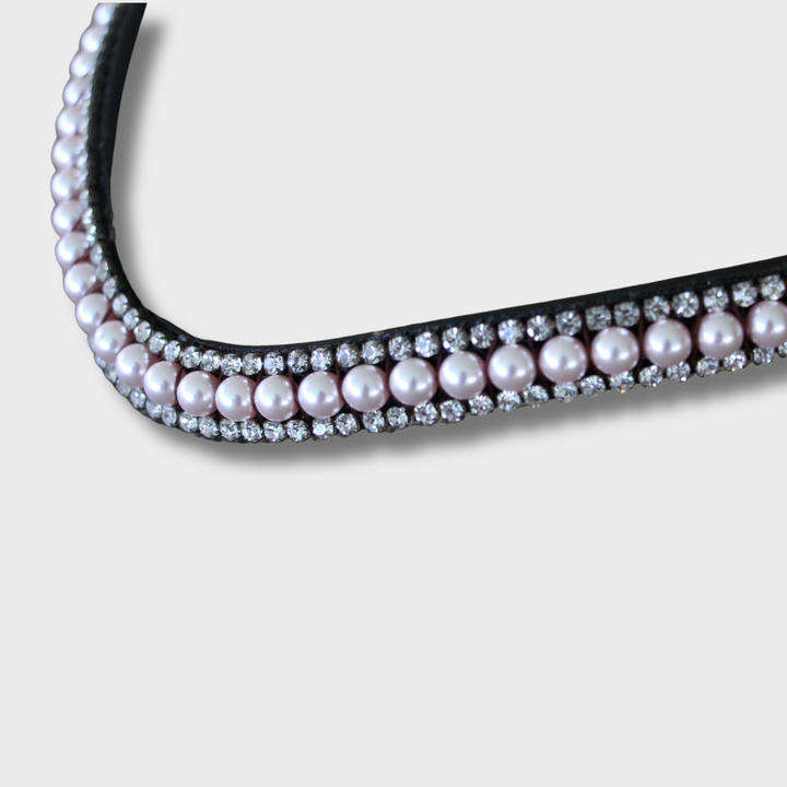 Artemis Swarovski® Pearl Rose Browband - Black