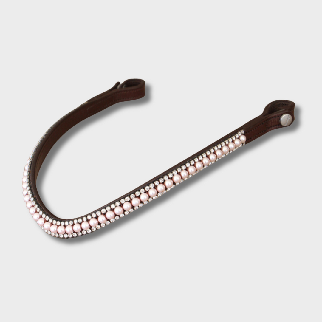 Artemis Swarovski® Pearl Rose Browband - Brown