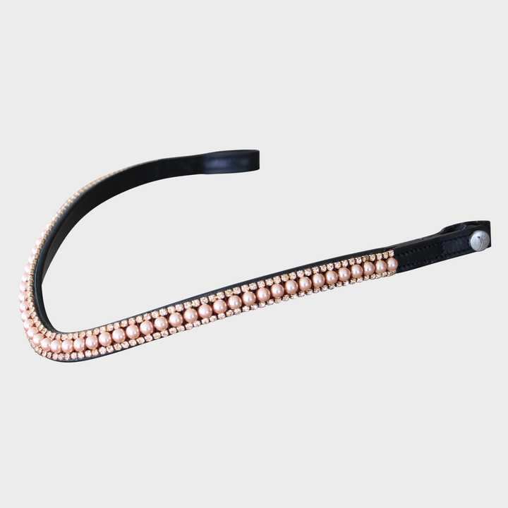 Artemis Swarovski® Pearl Rosegold Browband - Black
