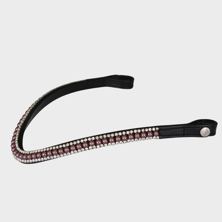 Artemis Pearl Burgundy Browband - Black