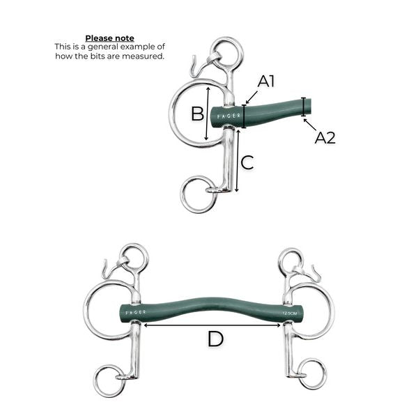 Fager Andrea Hard Rubber Bit Baby Pelham