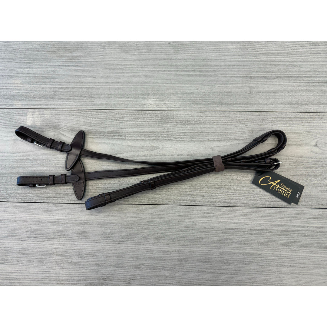 SALE Soft Leather Reins with Handstops Buckles Brown Full - 12021-88