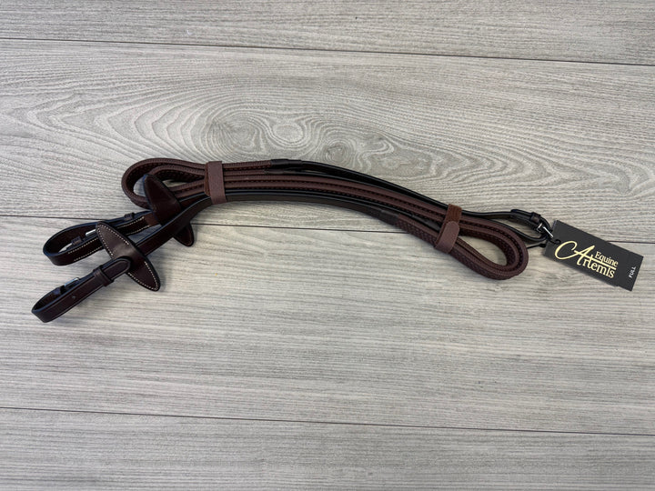 SALE Rubber Reins Buckles Brown/Cream Full