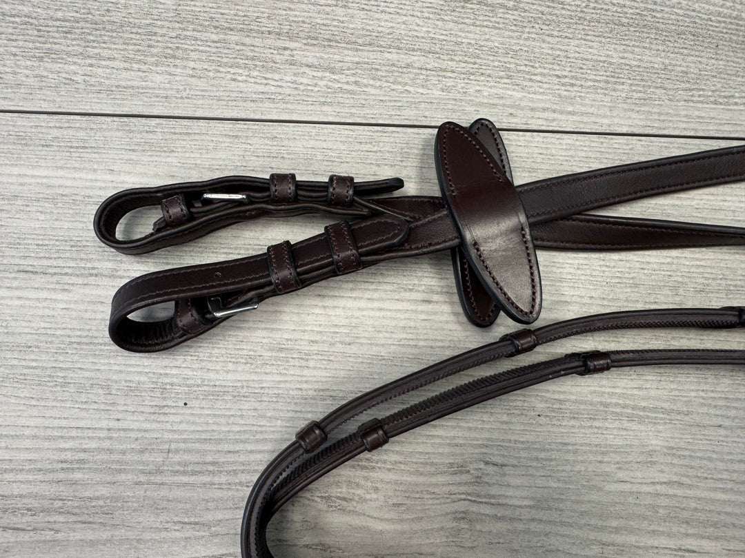 SALE Soft Leather/Rubber Reins w/ Handstops-Buckles 12025-88