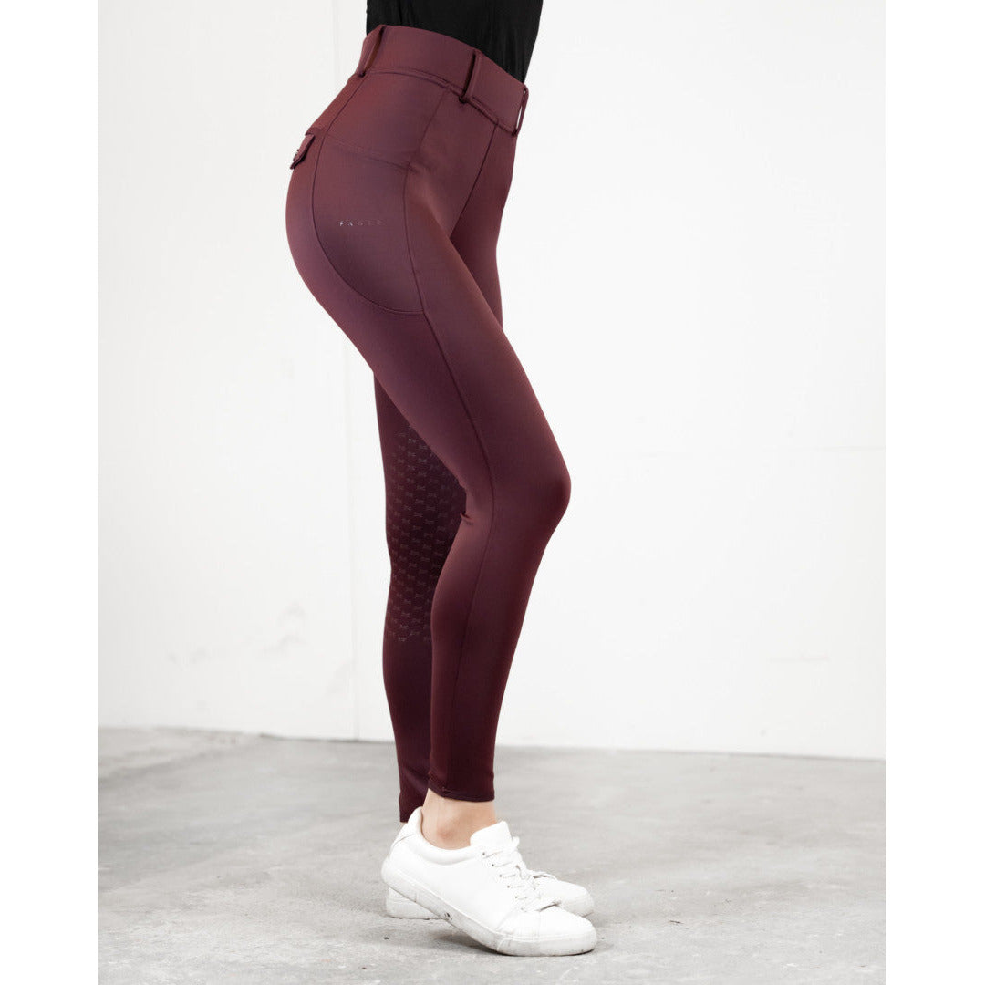 SALE Fager Loui Active Leggings Burgundy Knee Grip