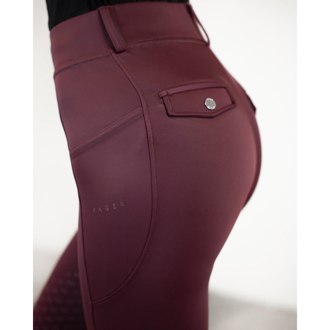 SALE Fager Loui Active Leggings Burgundy Knee Grip