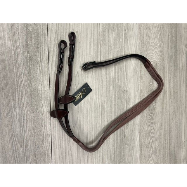 SALE Rubber Reins Buckles Brown/Cream Full - 12041-8