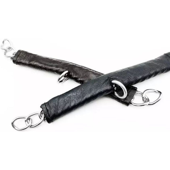 Fager Chain Curb Strap In Leather Black