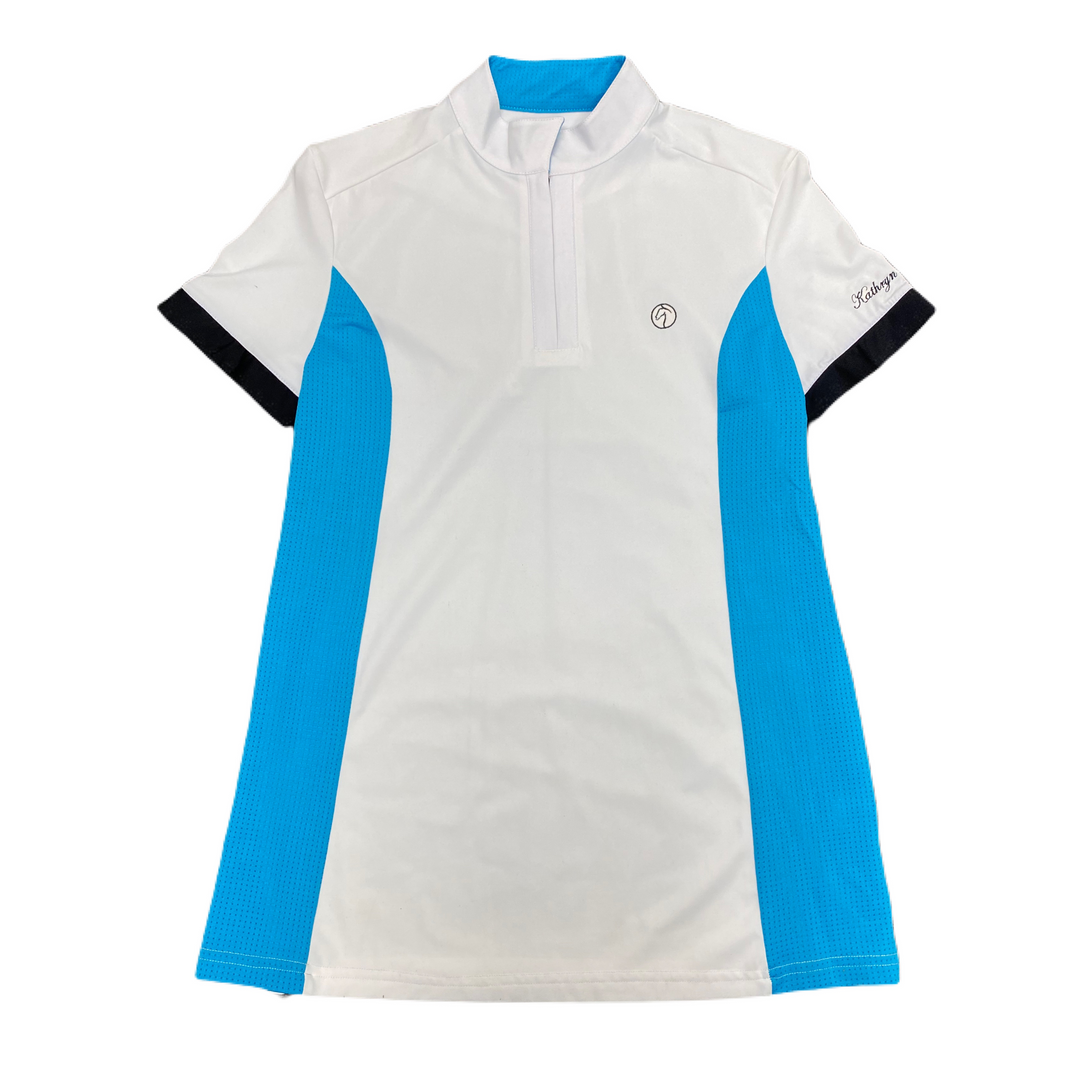 SALE Kathryn Lily ProAir2 Polo Short Sleeve - White with Turquoise