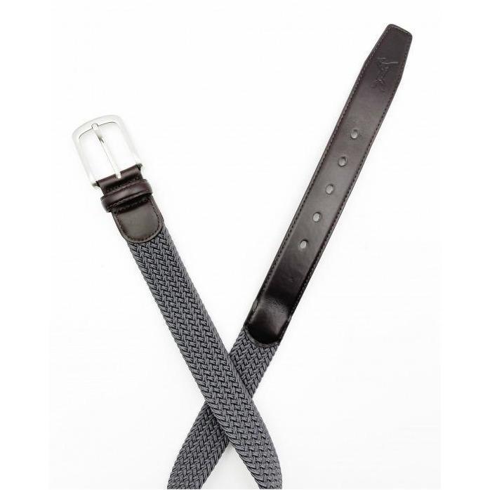 SALE Fager Elastic Leather Belt Brown/Grey